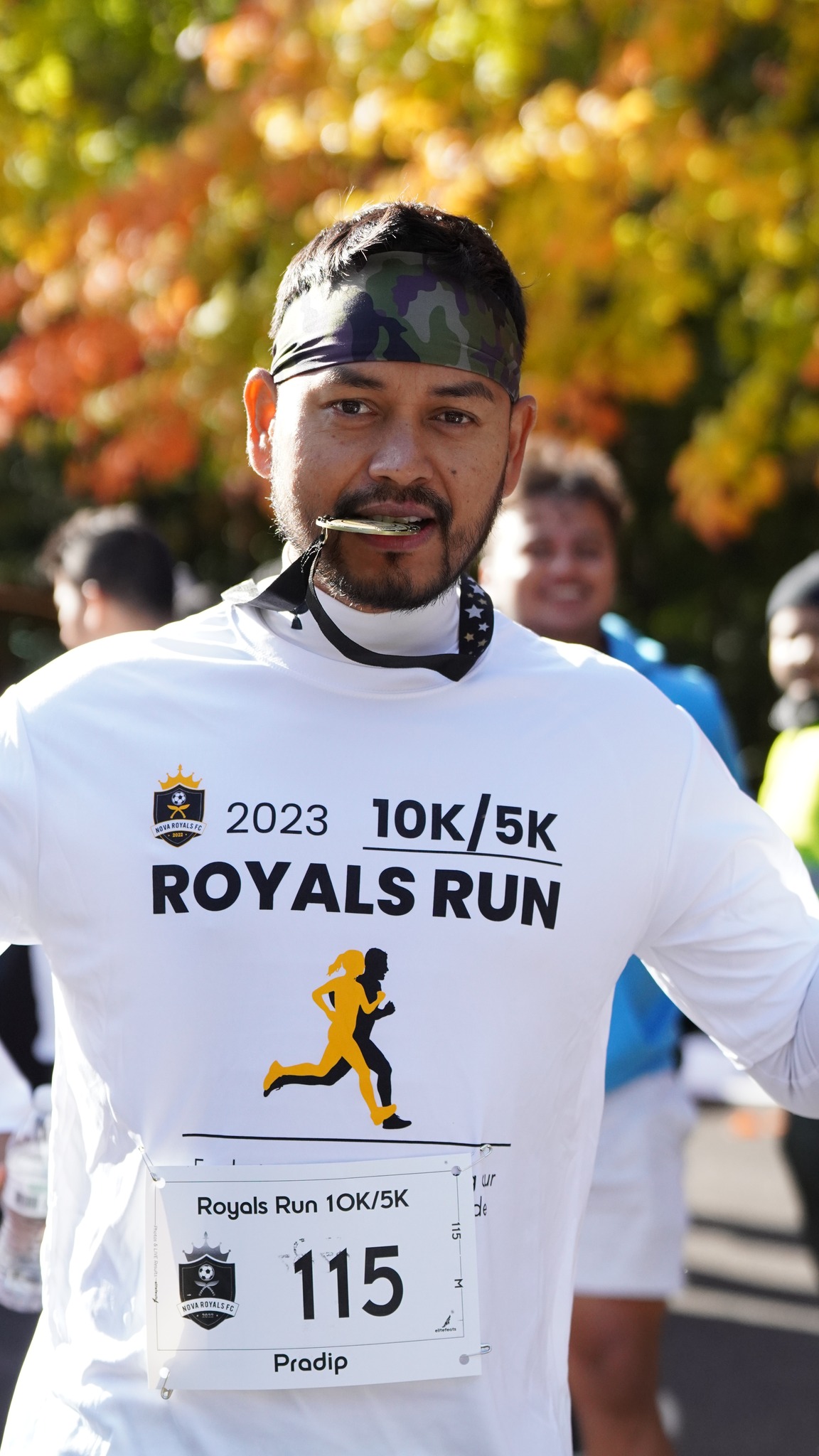 Royals Run participant showing the event shirt