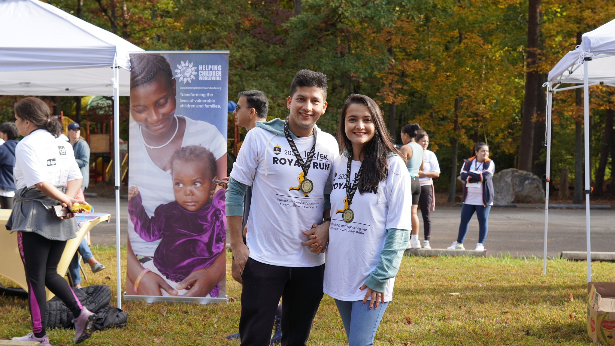 Royals Run volunteers celebrating together